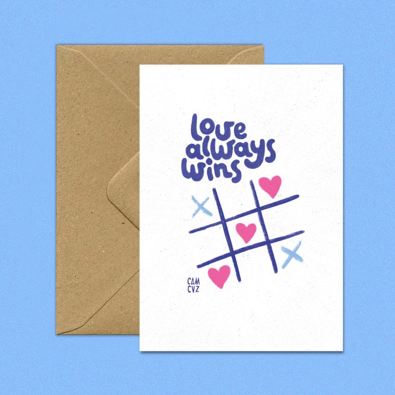 Love always win, carte postale dessinée par Camille Cauvez